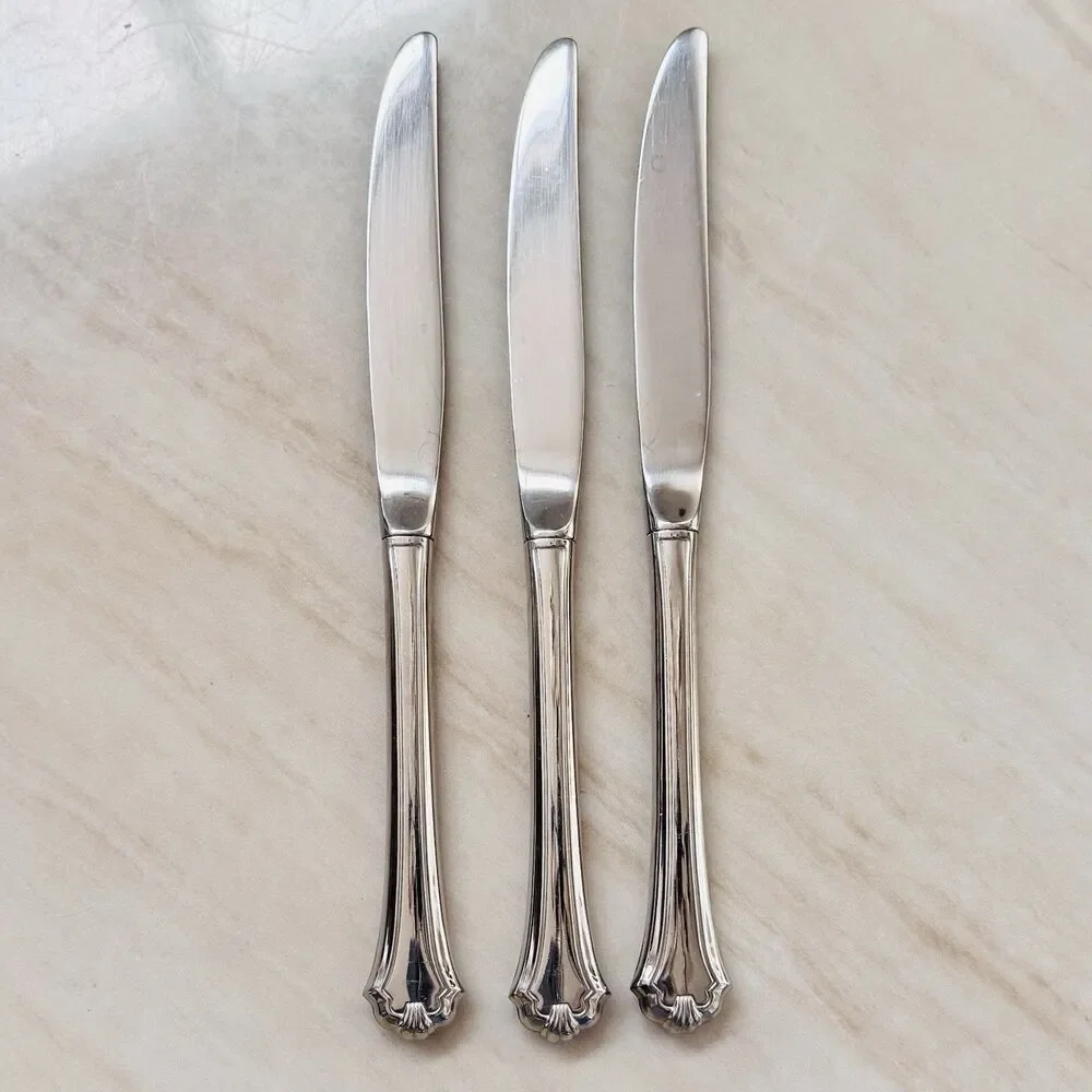 3pc ONEIDA Midtowne Stainless Dinner Knife 9” Hollow Glossy USA